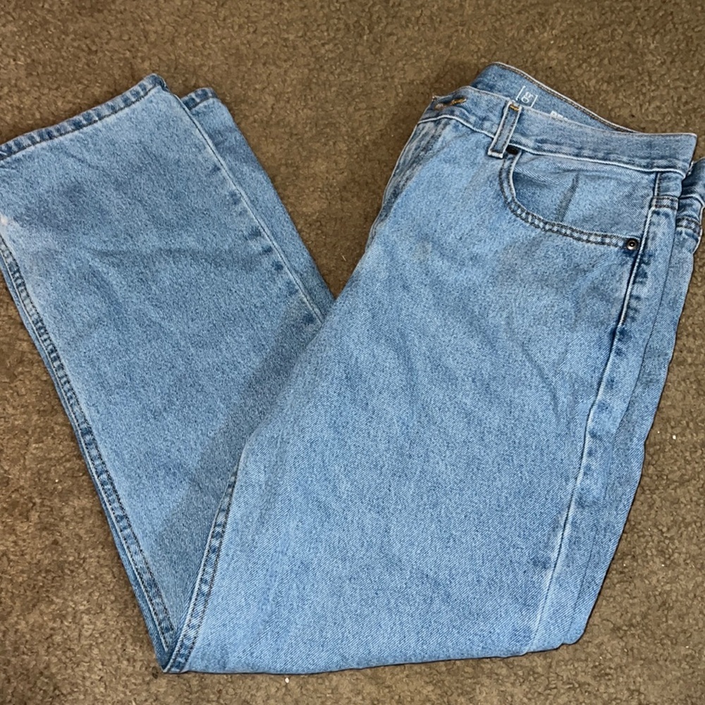 blue jeans, boot cut. 34x30